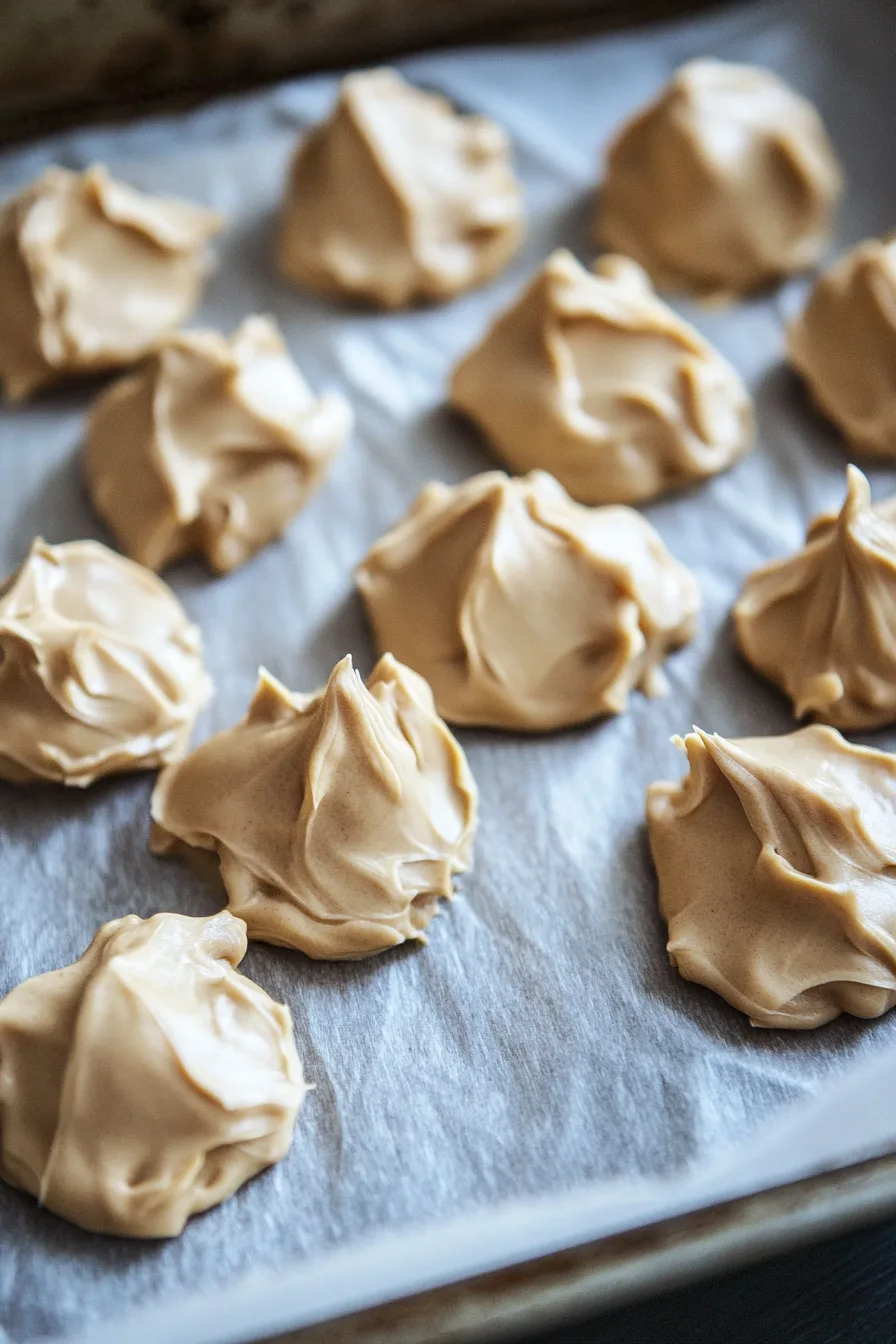 Lightly spiced no-bake cookies on a rustic baking sheet