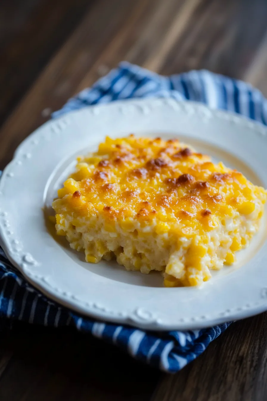 Nantucket corn pudding recipe baked with a golden crust