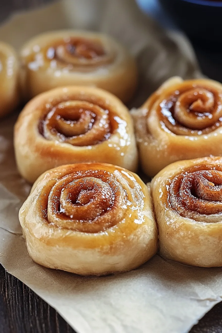Soft, fluffy rolls baked to perfection in a sticky syrup glaze.