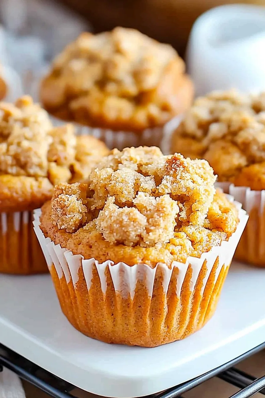 Close-up of moist muffins showing a cream cheese swirl