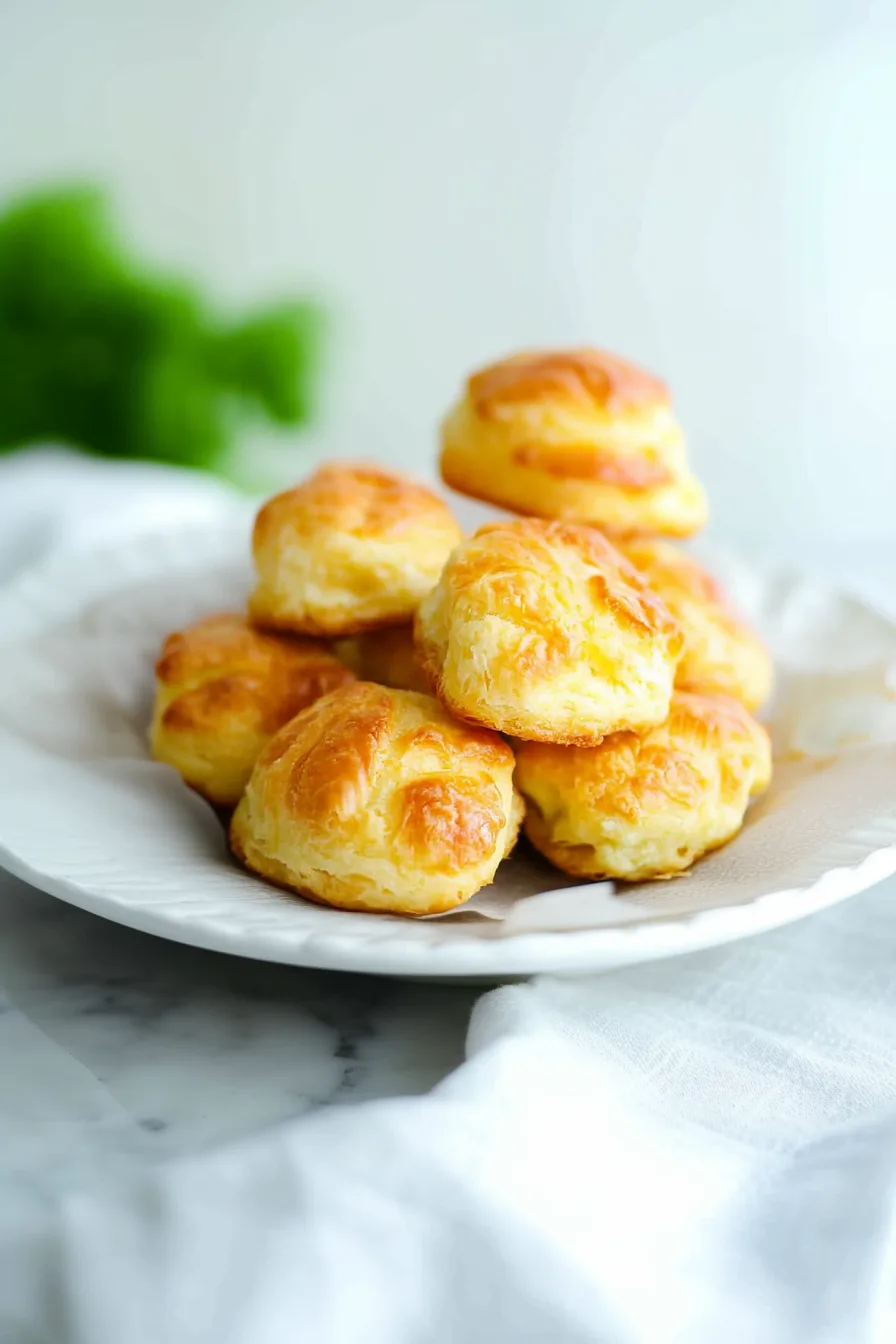 Cheese puffs arranged on a plate, ready to serve