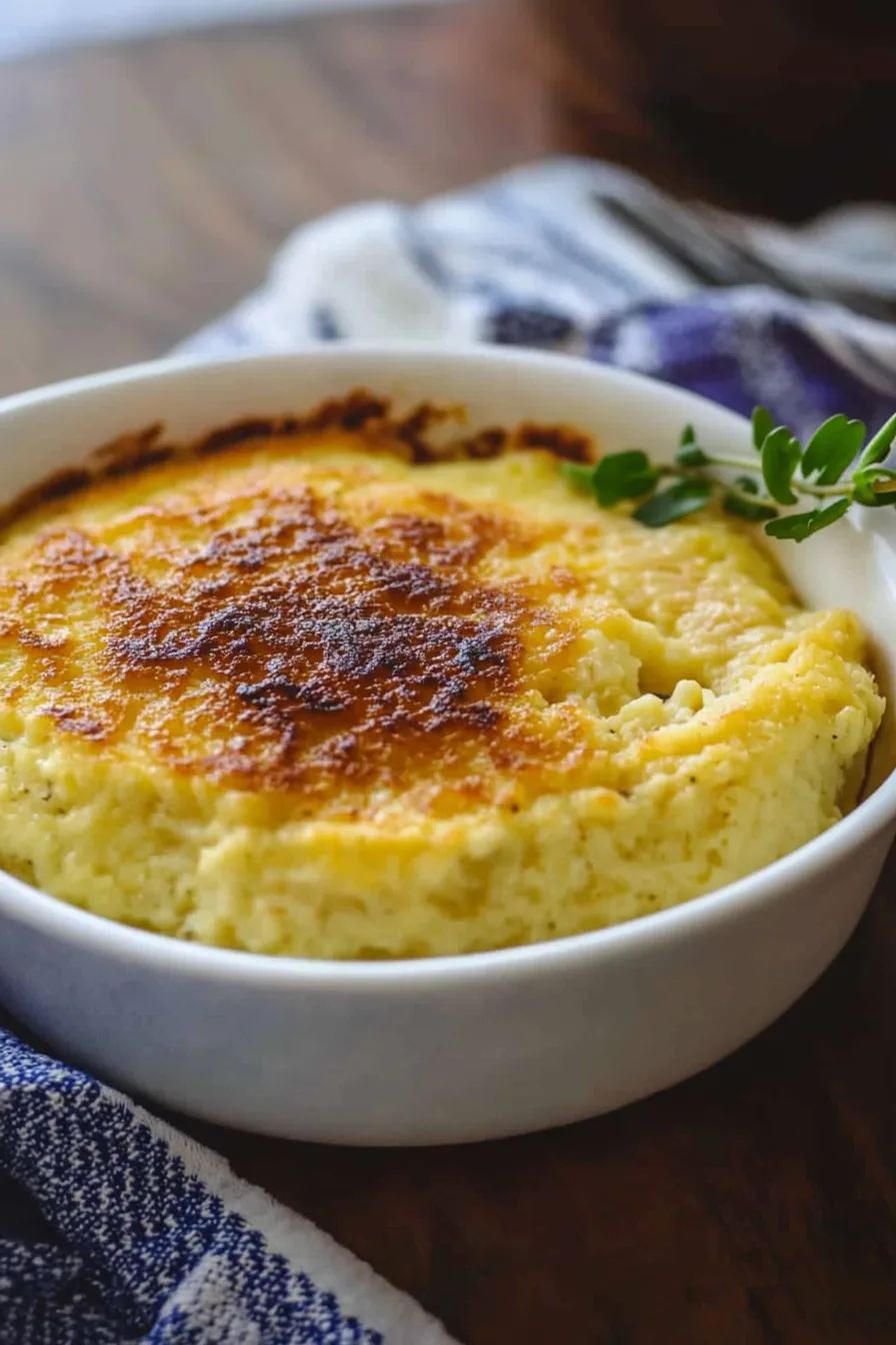 Close-up of a savory cornbread-style dressing with crispy edges