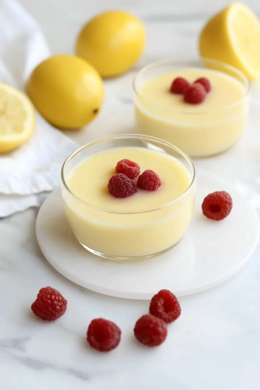 Overhead view of creamy cups arranged neatly on a marble countertop.