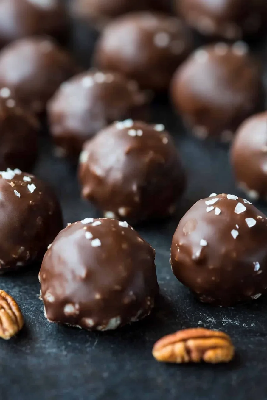 Handmade bite-sized bourbon dessert balls with creamy centers.