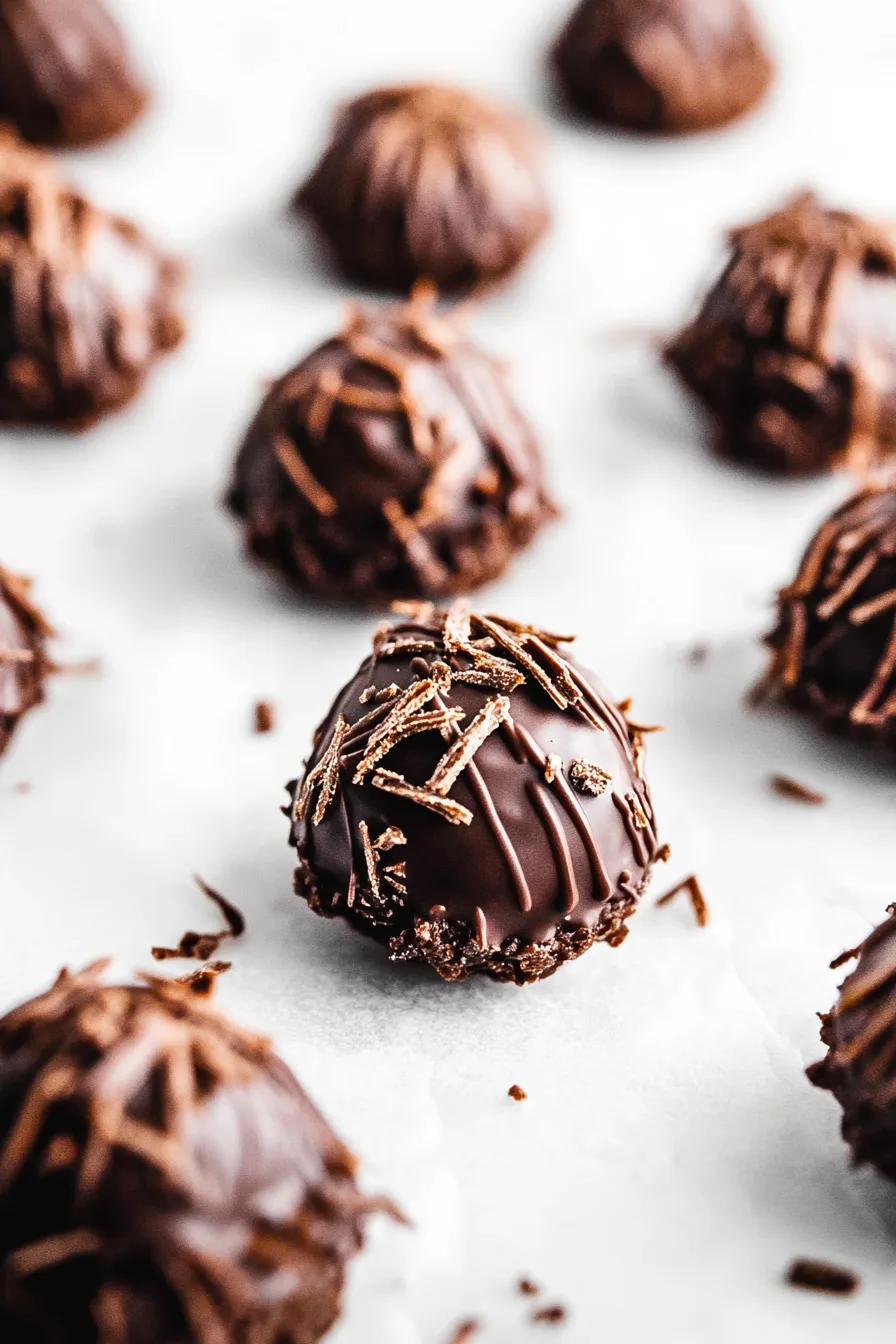 Decadent dessert ball with a crunchy chocolate shell and soft center.