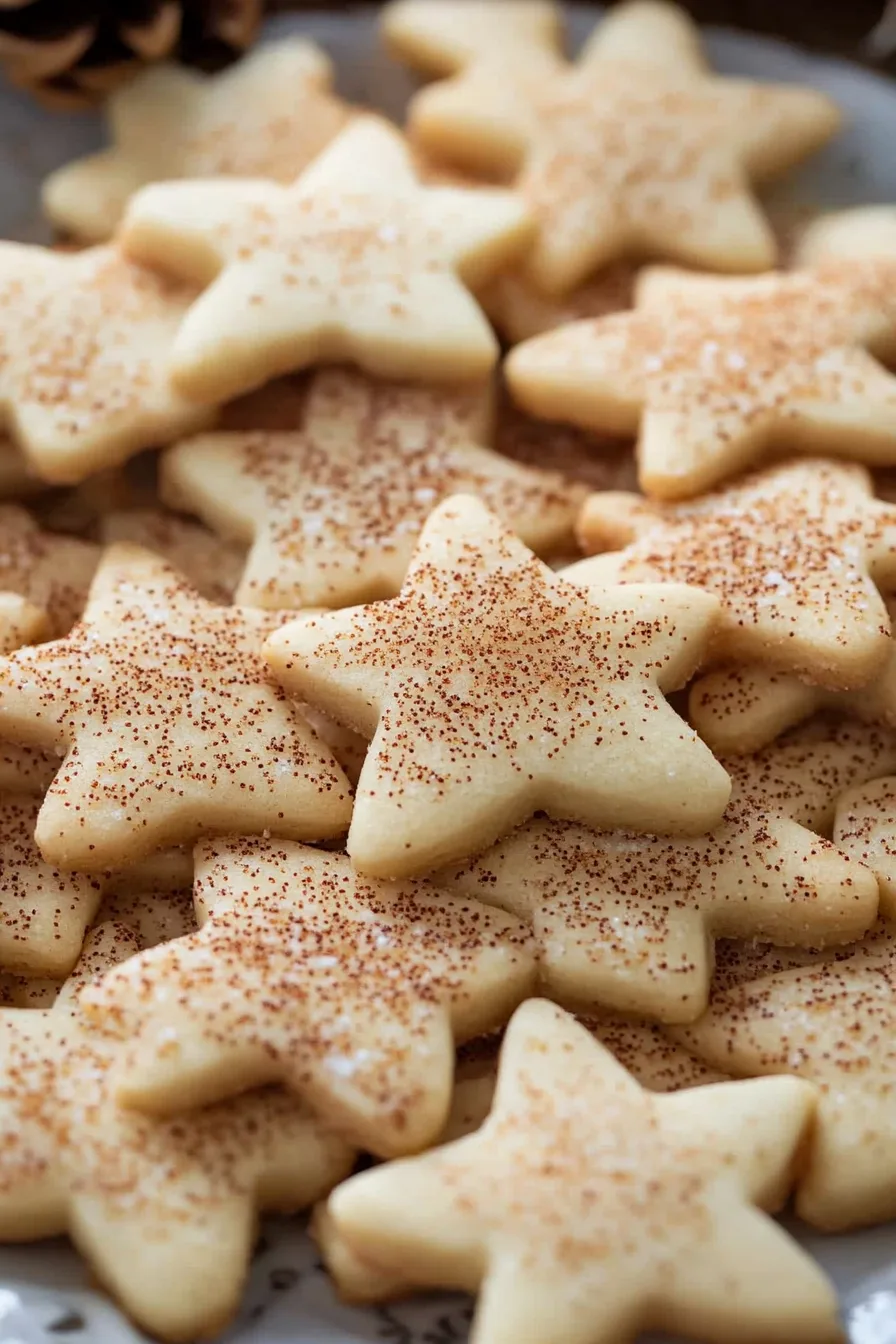 Homemade Christmas cookies cooling on a tray