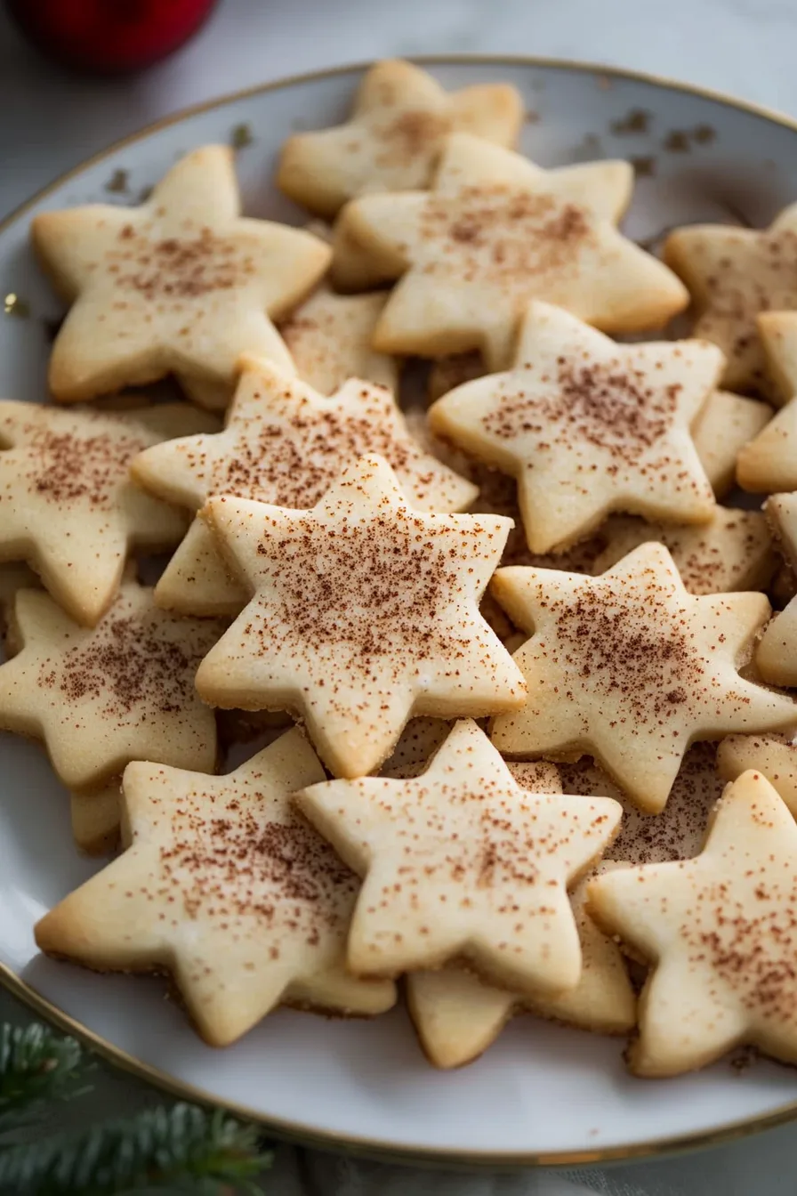 Buttery sugar cookies in festive shapes ready to serve