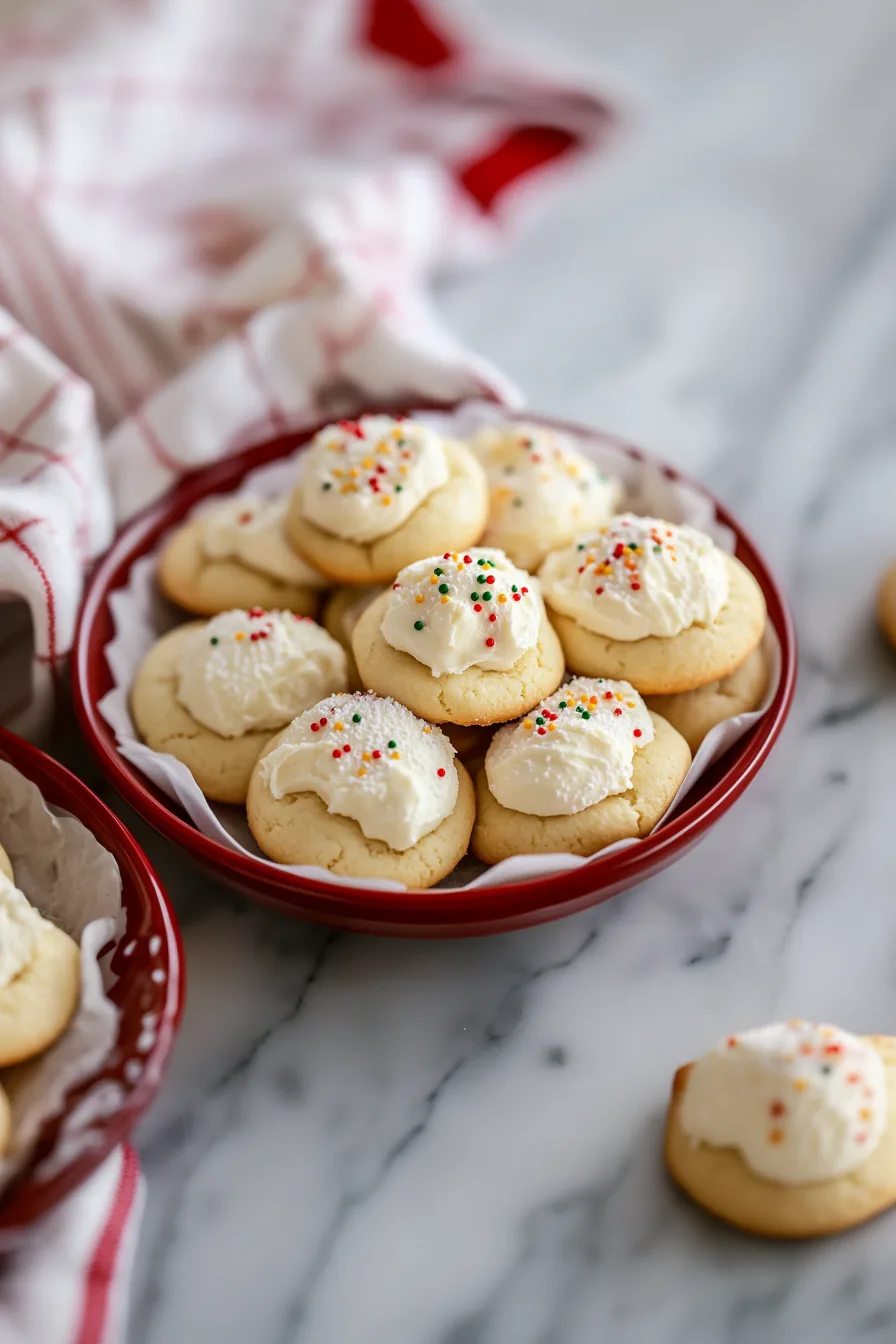 Homemade ricotta cookies with a light glaze, perfect for the Christmas dessert table.