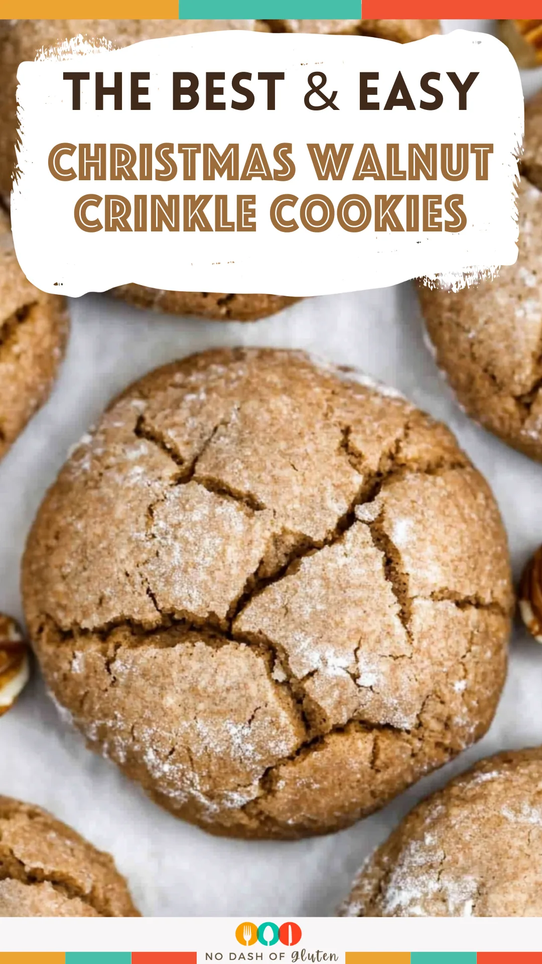 Christmas Walnut Crinkle Cookies