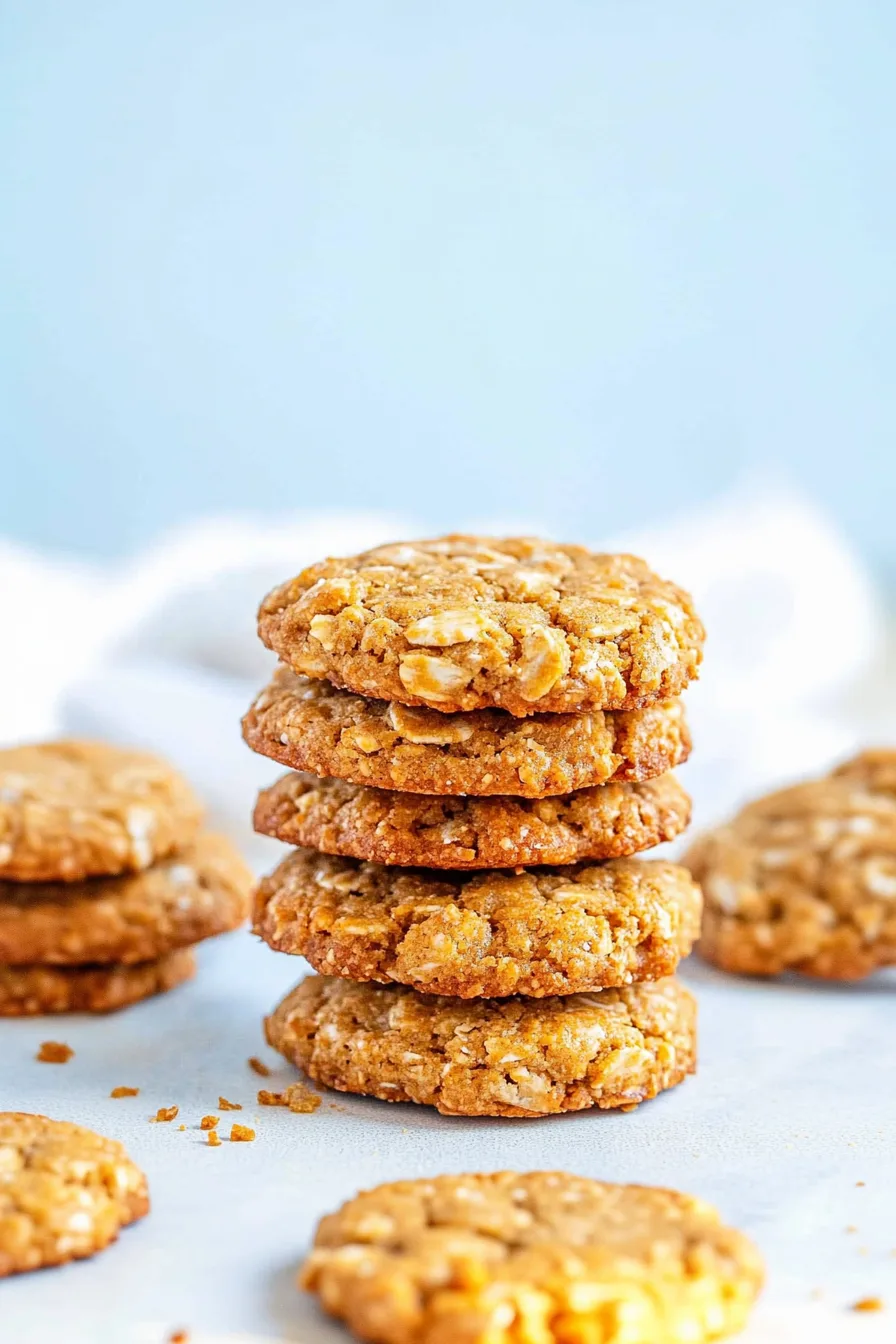 Pile of golden, textured cookies with a crisp edge and chewy center.