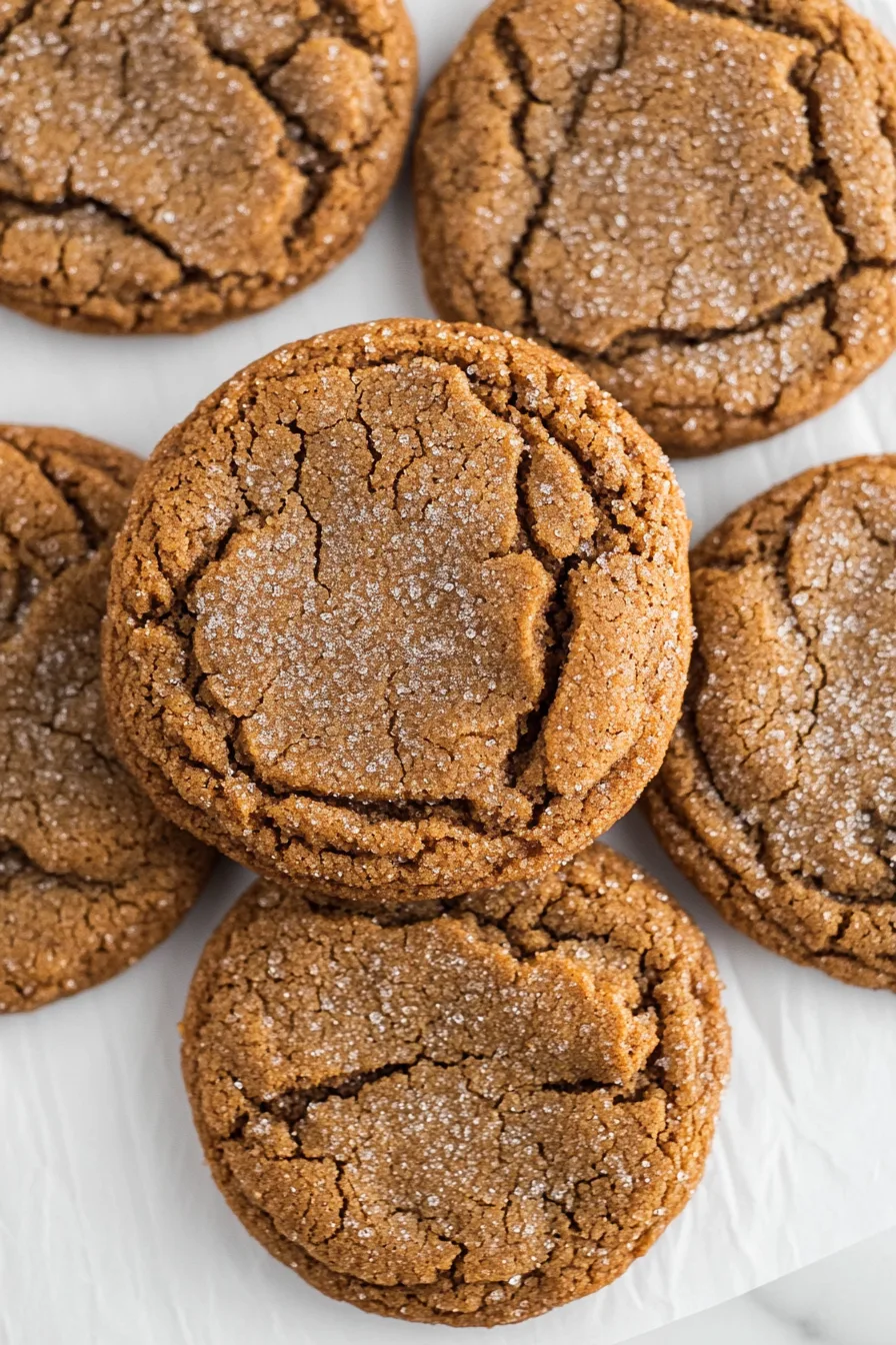Large cookies with a rustic crackly texture and sparkling sugar finish.