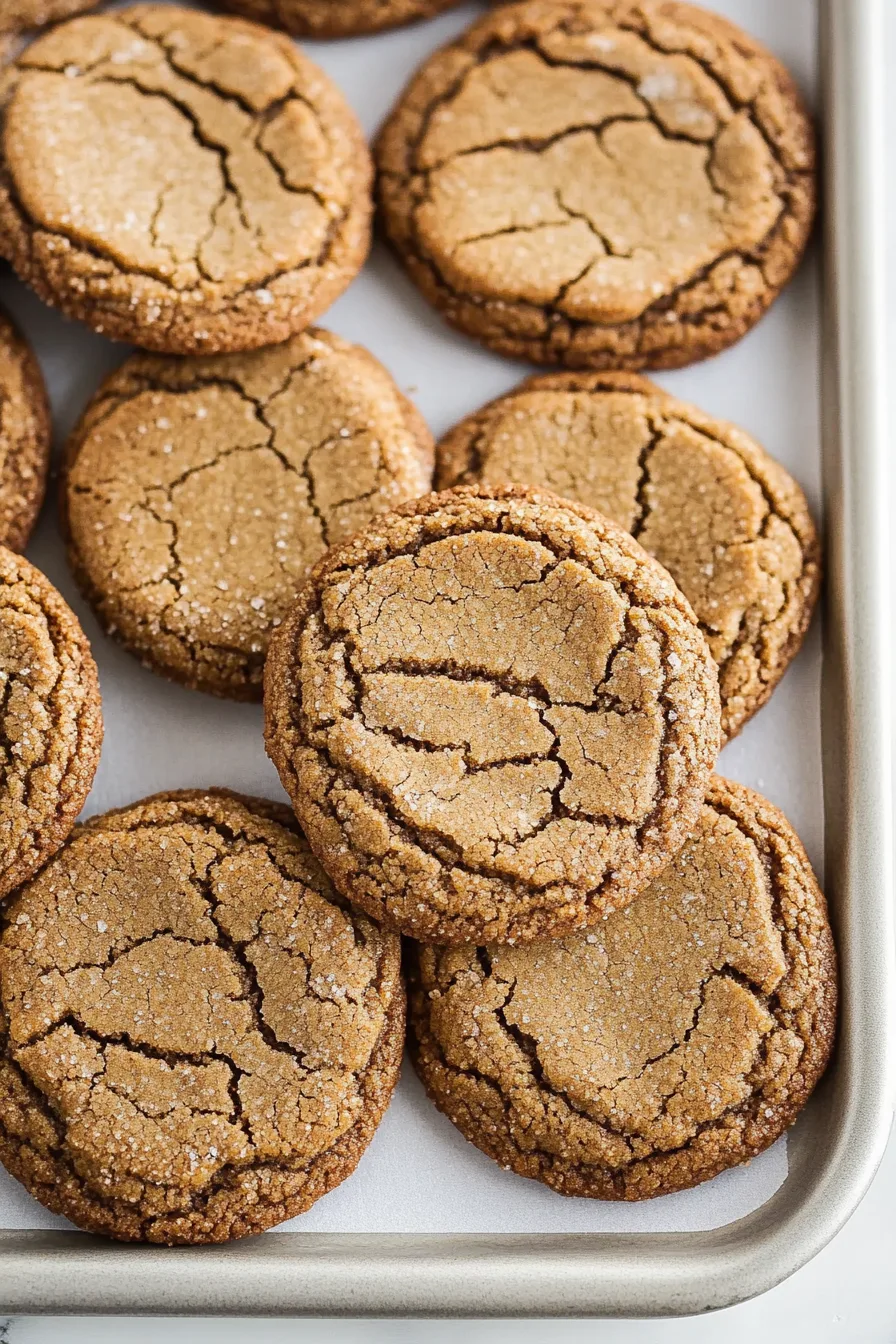 Stack of spiced cookies with crisp edges and tender centers.