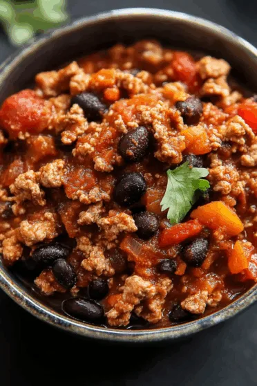 Ground Turkey Chili with Black Beans