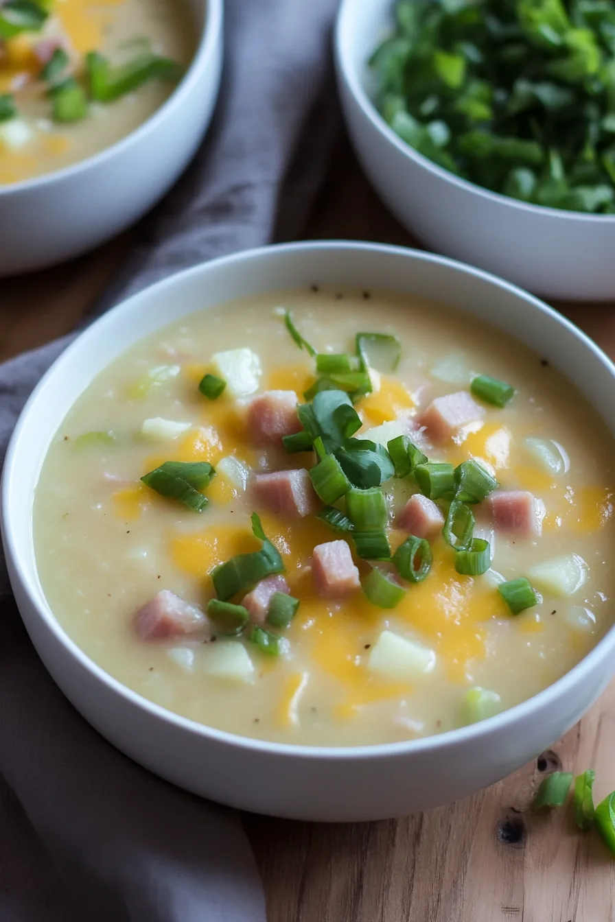 Close-up shot of a comforting homemade soup topped with freshly cracked pepper and herbs.
