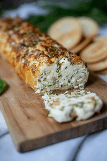 Holiday Garlic Herb Cheese Log