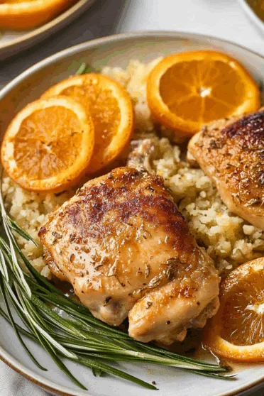 Orange Fennel Roasted Chicken Thighs