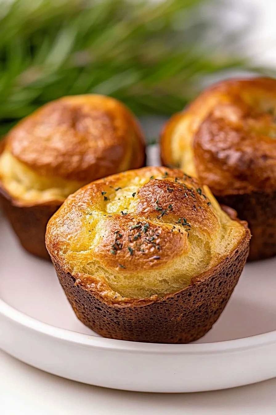 Fluffy, golden-brown pastries cooling on a rustic plate, showcasing their perfect rise.