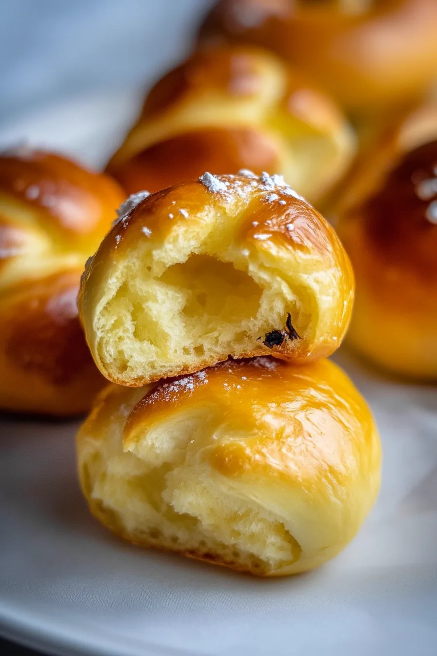 Warm, aromatic buns with a rich golden color and delicate sugar sprinkles.