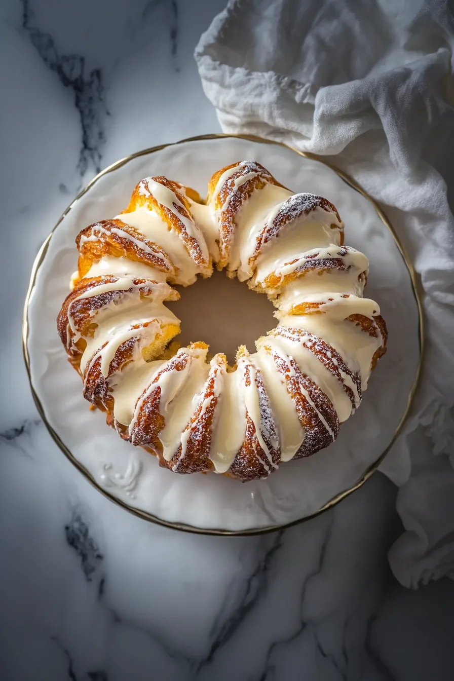 Iced sweet bread with visible swirls of cinnamon and sugar.