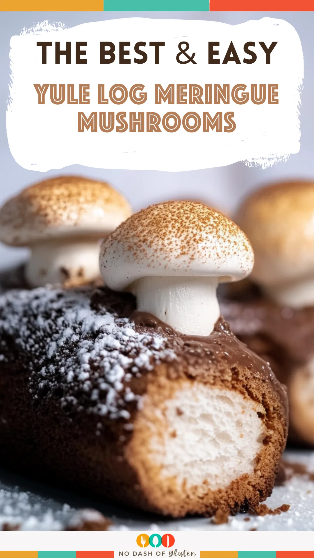 Yule Log Meringue Mushrooms