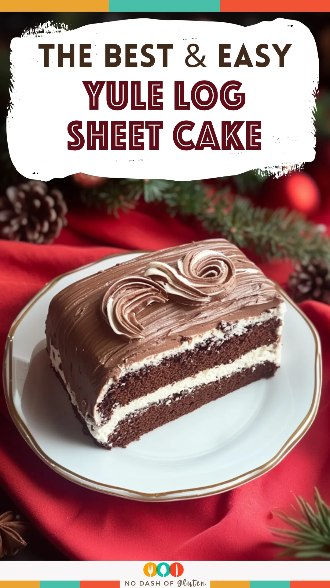 Yule Log Sheet Cake