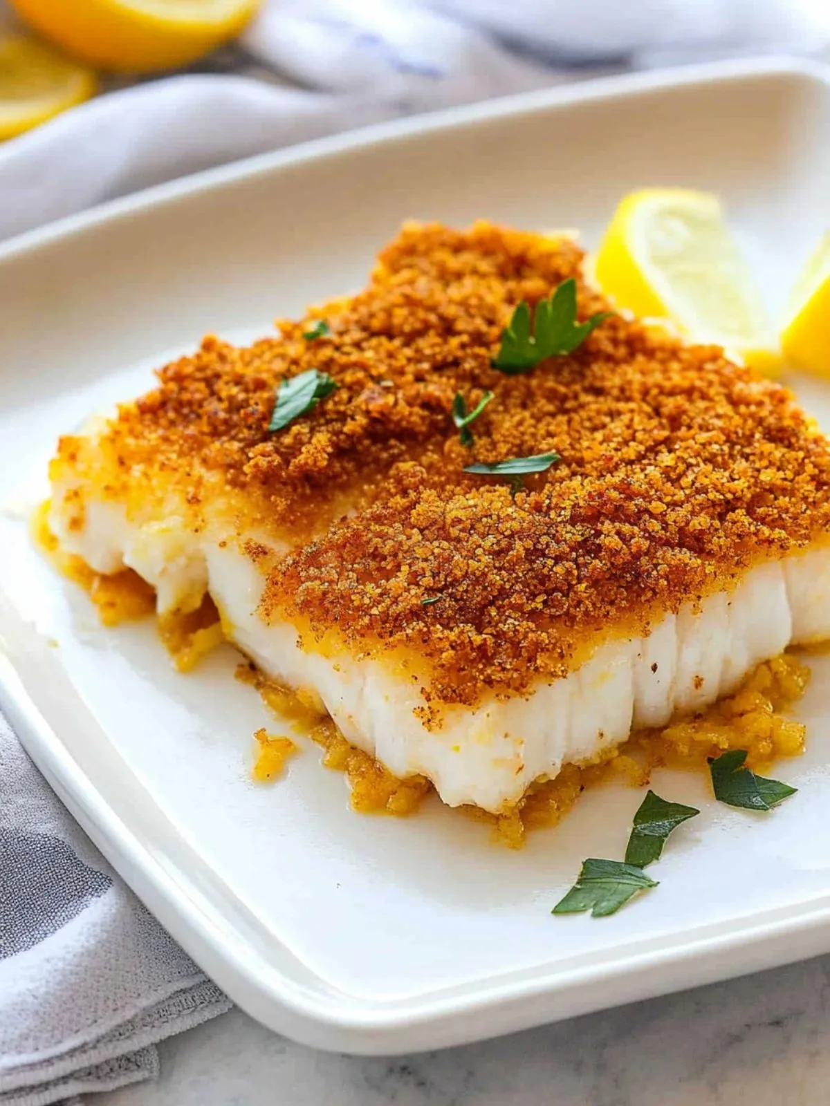 Baked Cod Topped With Ritz Cracker