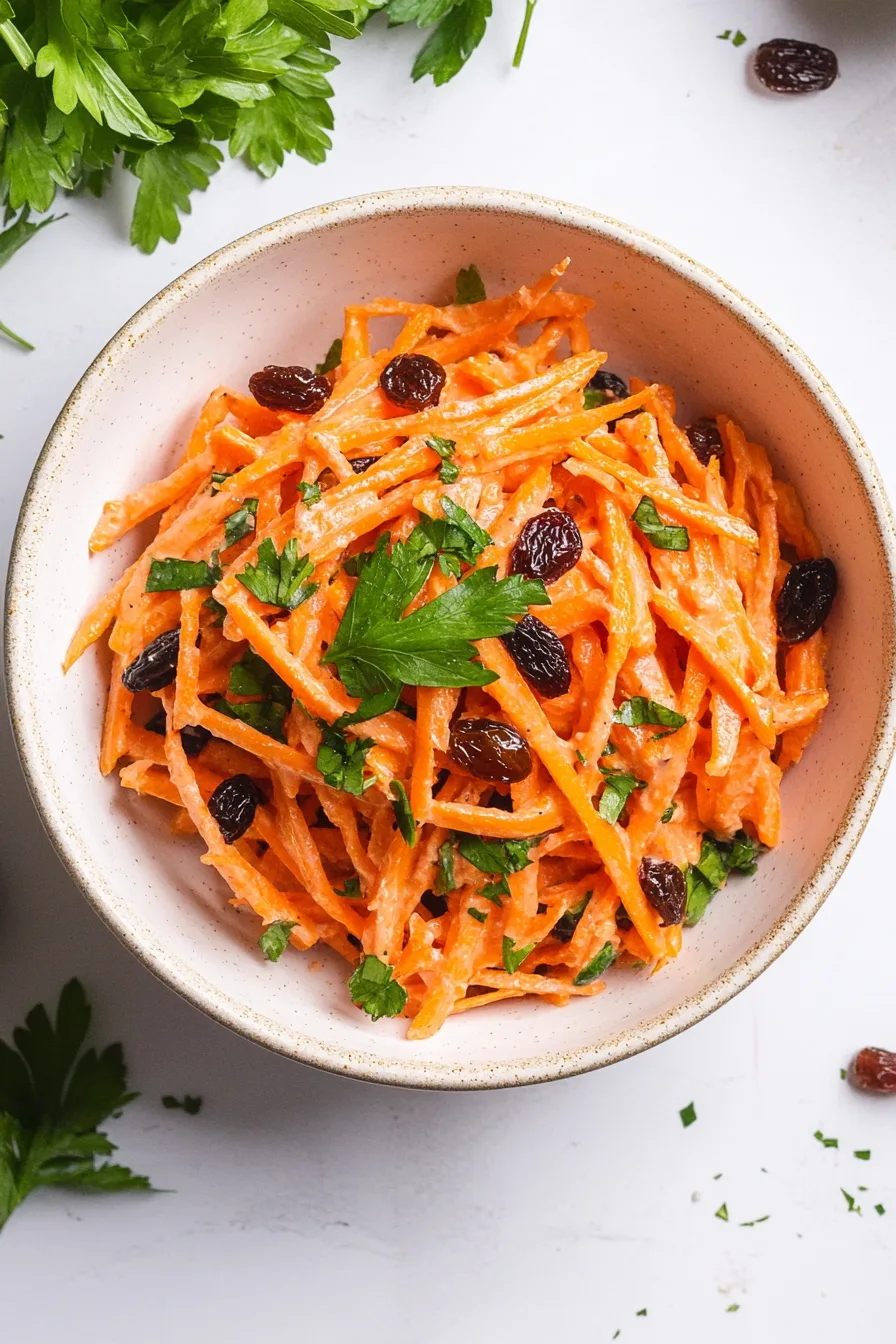 A bowl filled with a colorful carrot side dish, ready to serve.