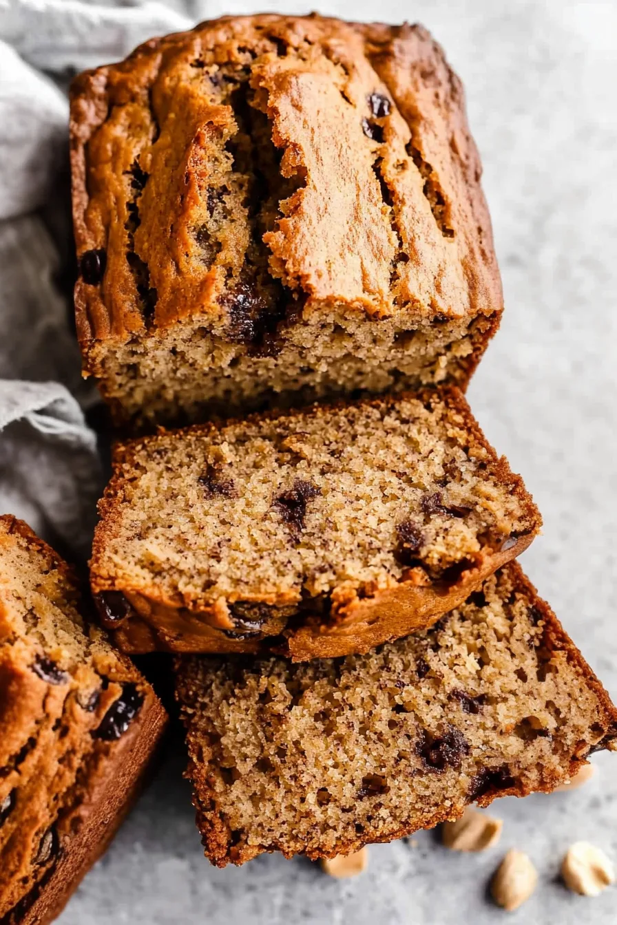 A close-up of the bread’s texture, highlighting melted chocolate throughout.