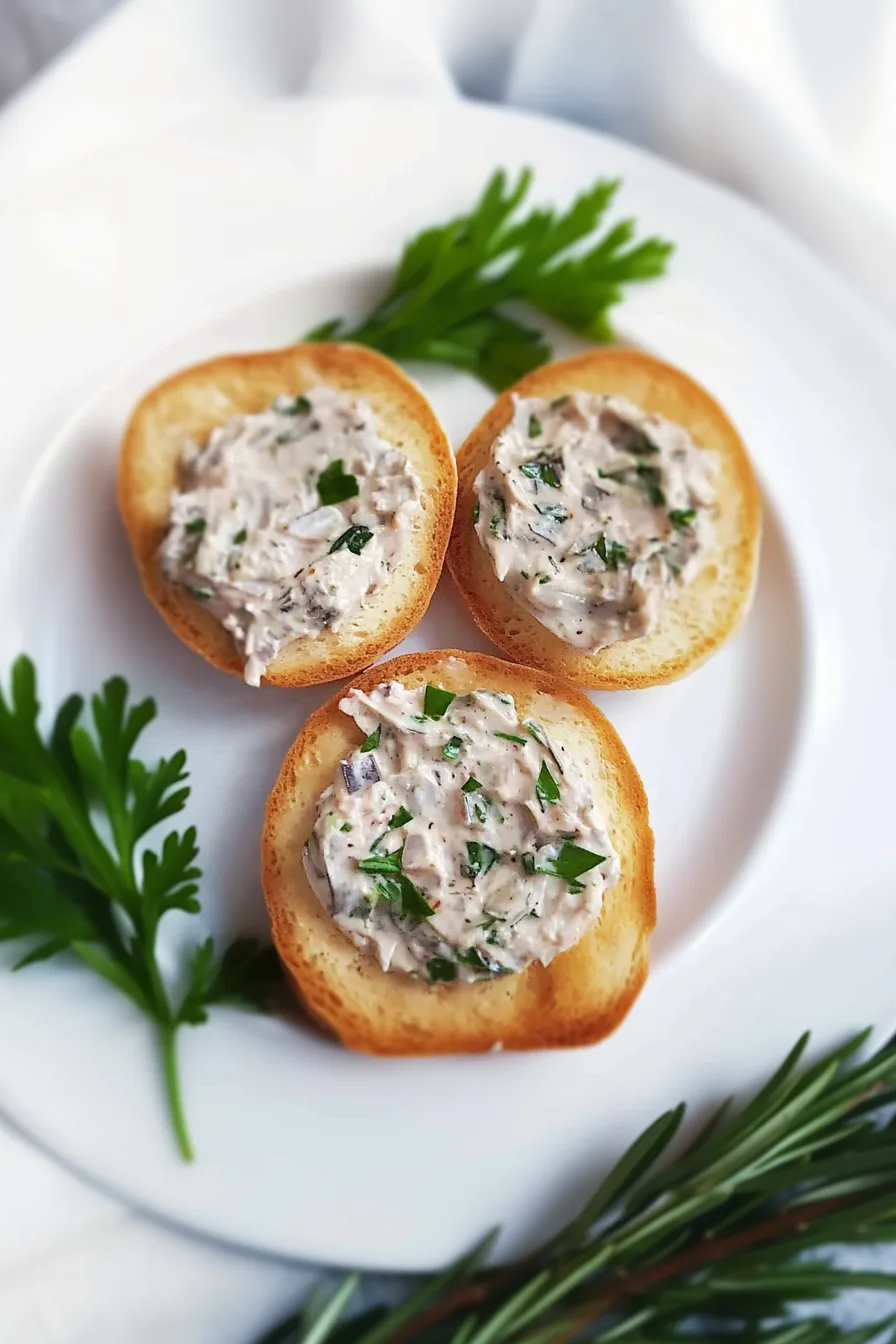 A creamy, herb-speckled spread served on a crisp cracker.