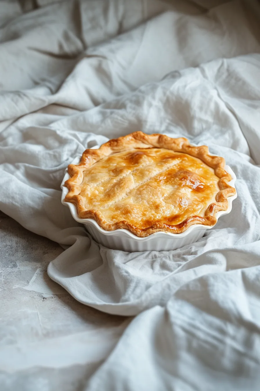 Buttery, homemade crust with a glossy, golden finish ready to be filled.