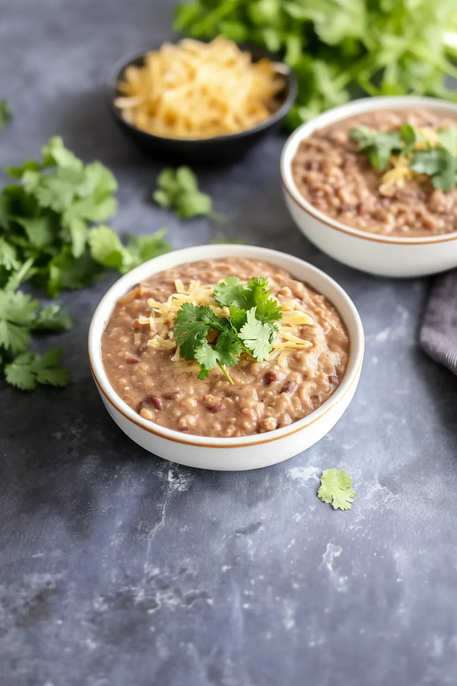Creamy bean spread served with fresh toppings