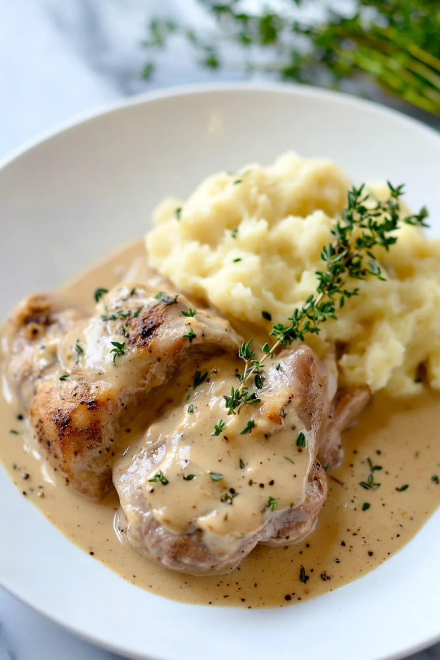 Finished dish presented in a shallow pan with herbs sprinkled on top.