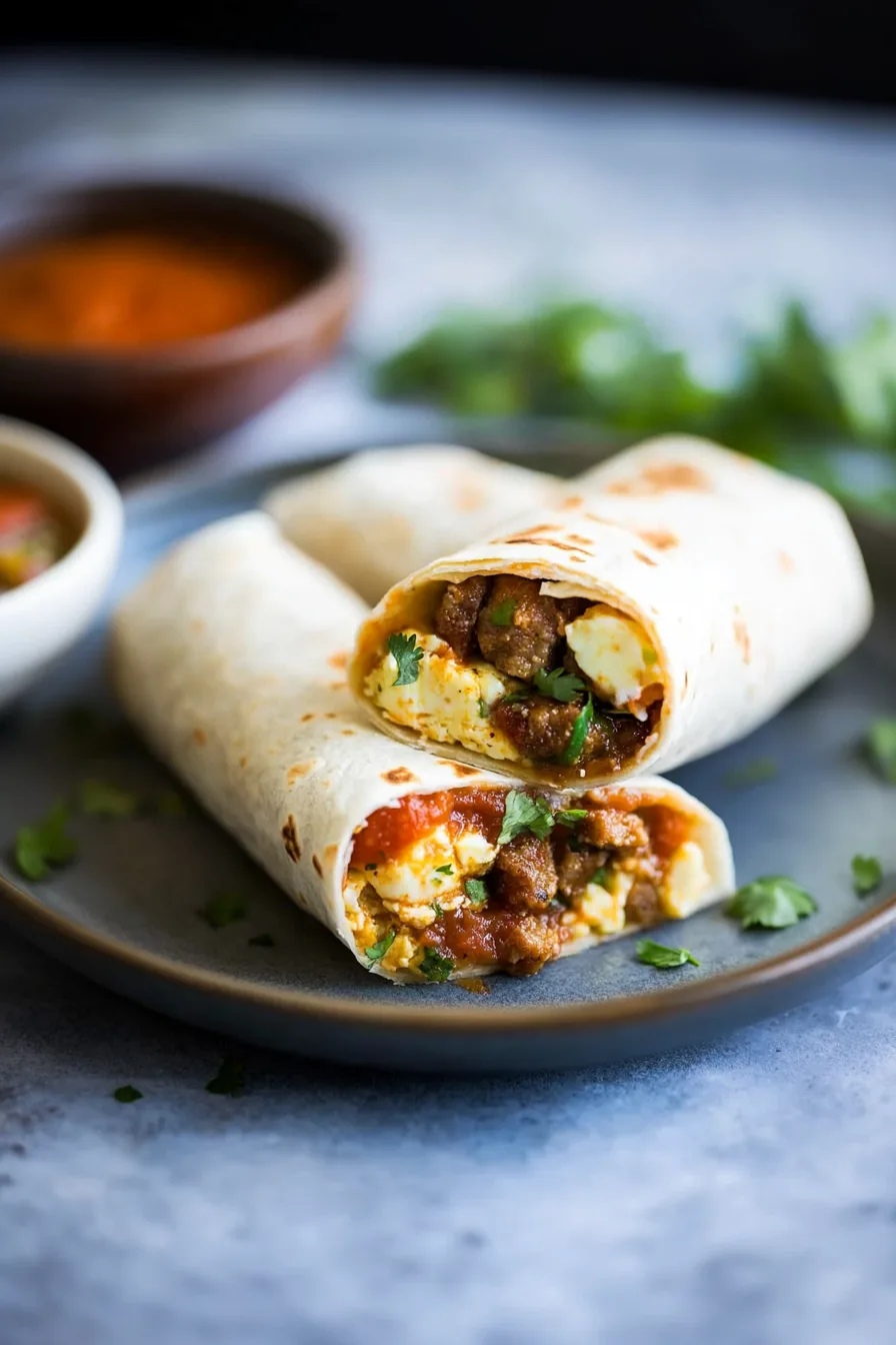 Rolled tortillas stacked on a plate, with a warm and lightly toasted exterior.