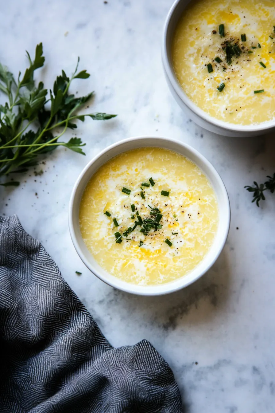 Two white ramekins filled with comforting homemade soup.