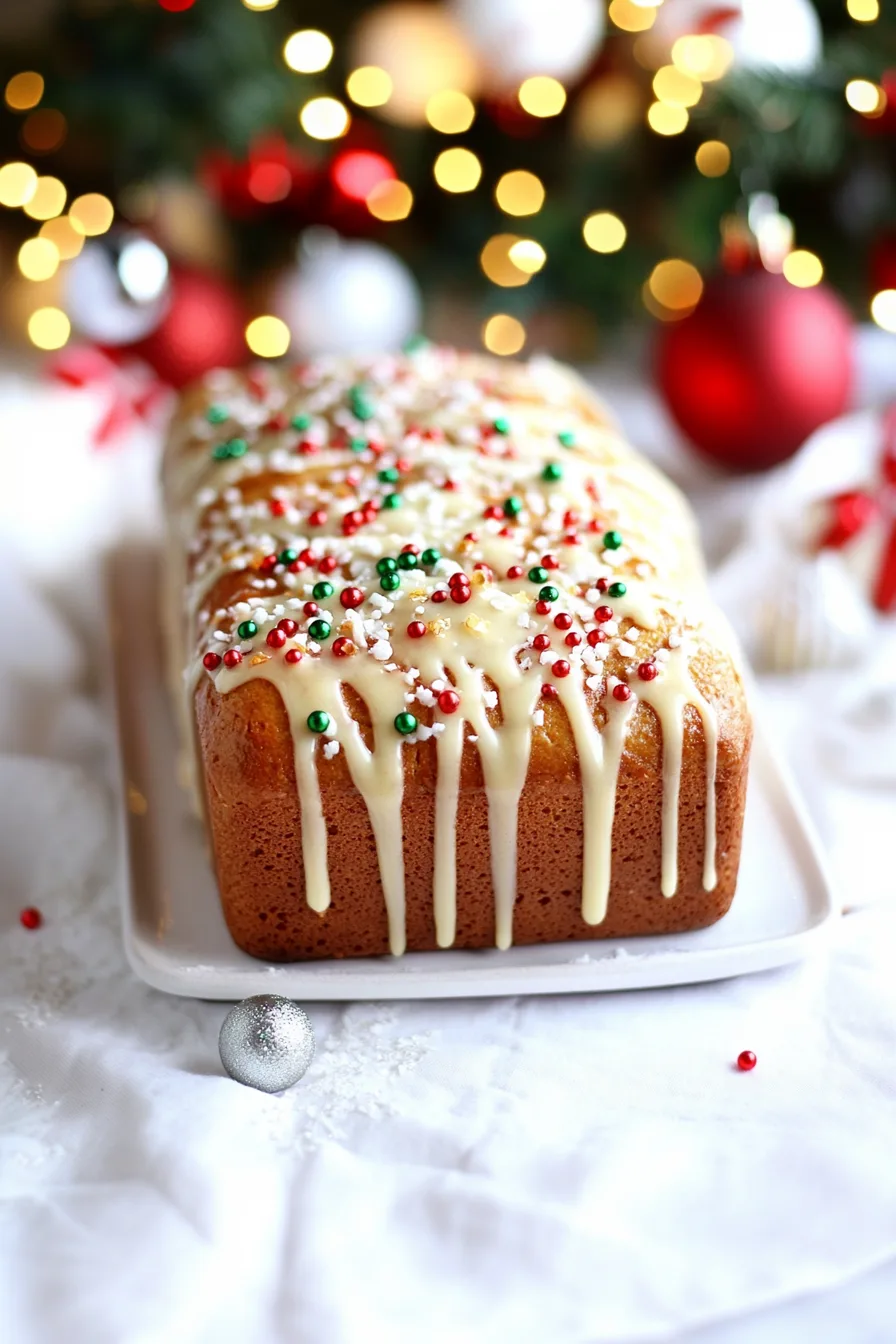 Freshly baked loaf with a warm, golden color and slightly crisp edges.