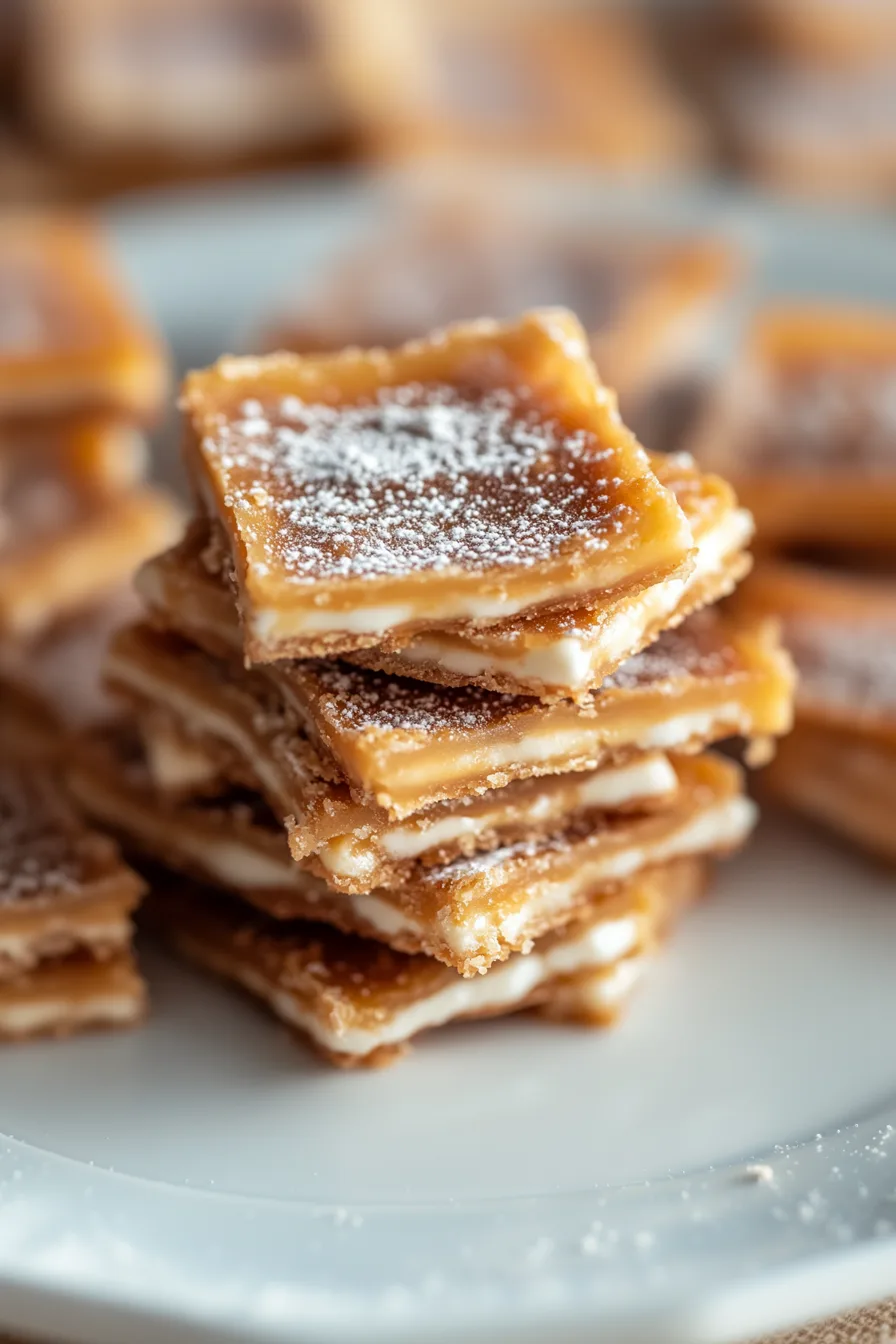 Tray of crunchy, spiced toffee pieces with a glossy caramel layer.