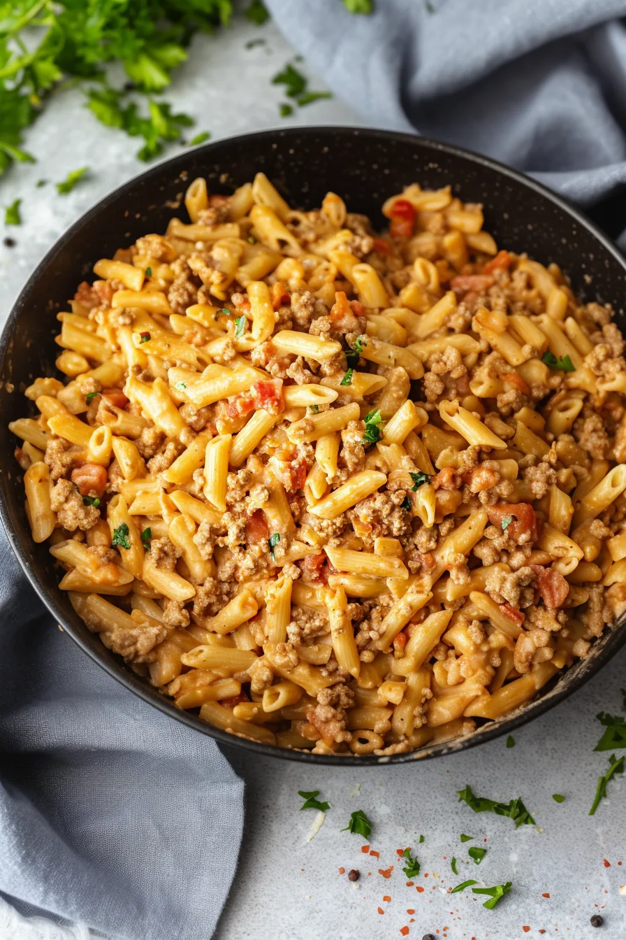 Hearty pasta dish simmered in a smooth, flavorful cream sauce.