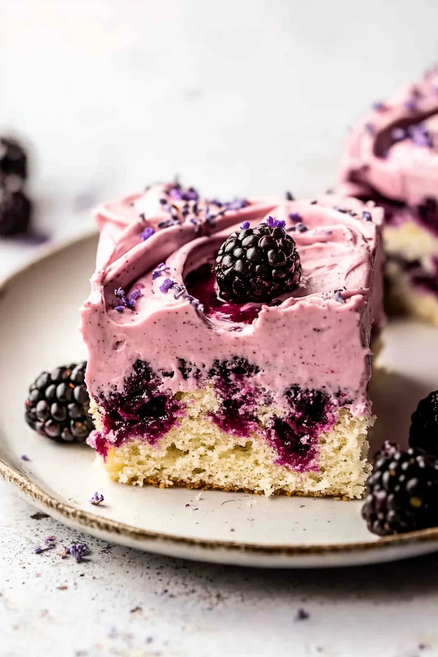 Elegant dessert bar topped with whipped mousse and whole berries, photographed for serving.