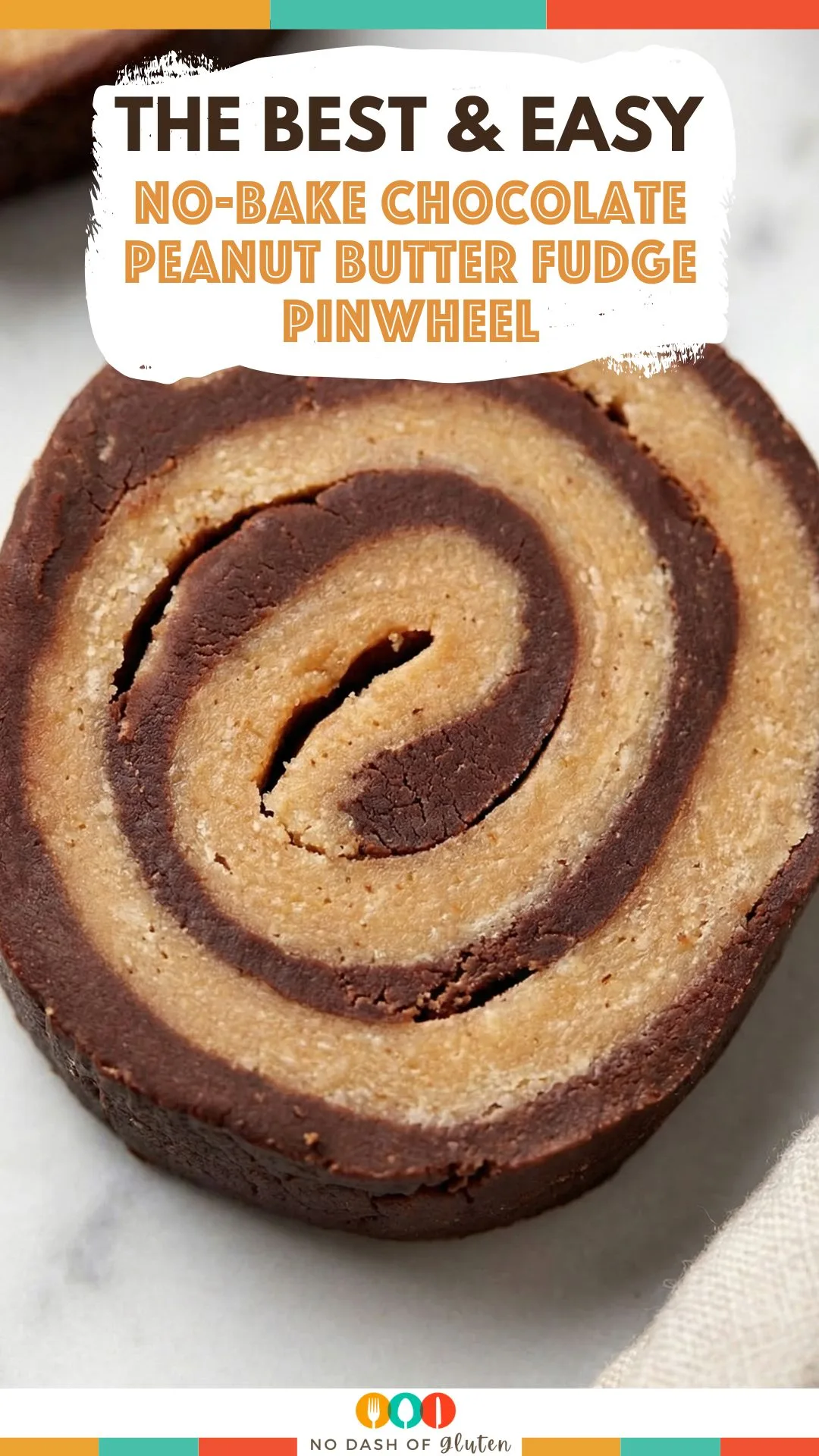 No-Bake Chocolate Peanut Butter Fudge Pinwheel, image size:1080x1920