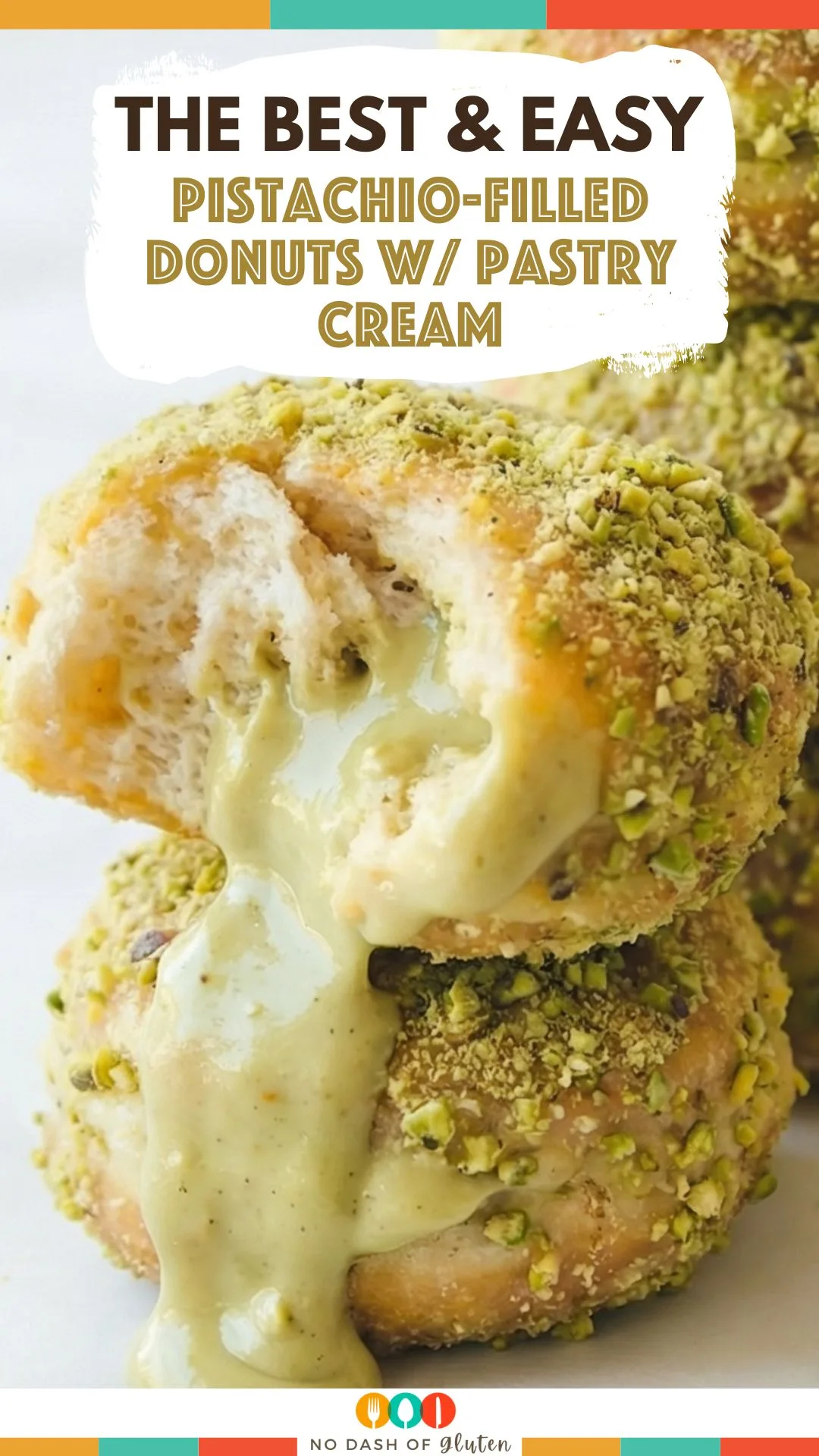 Pistachio-Filled Donuts with Silky Pastry Cream