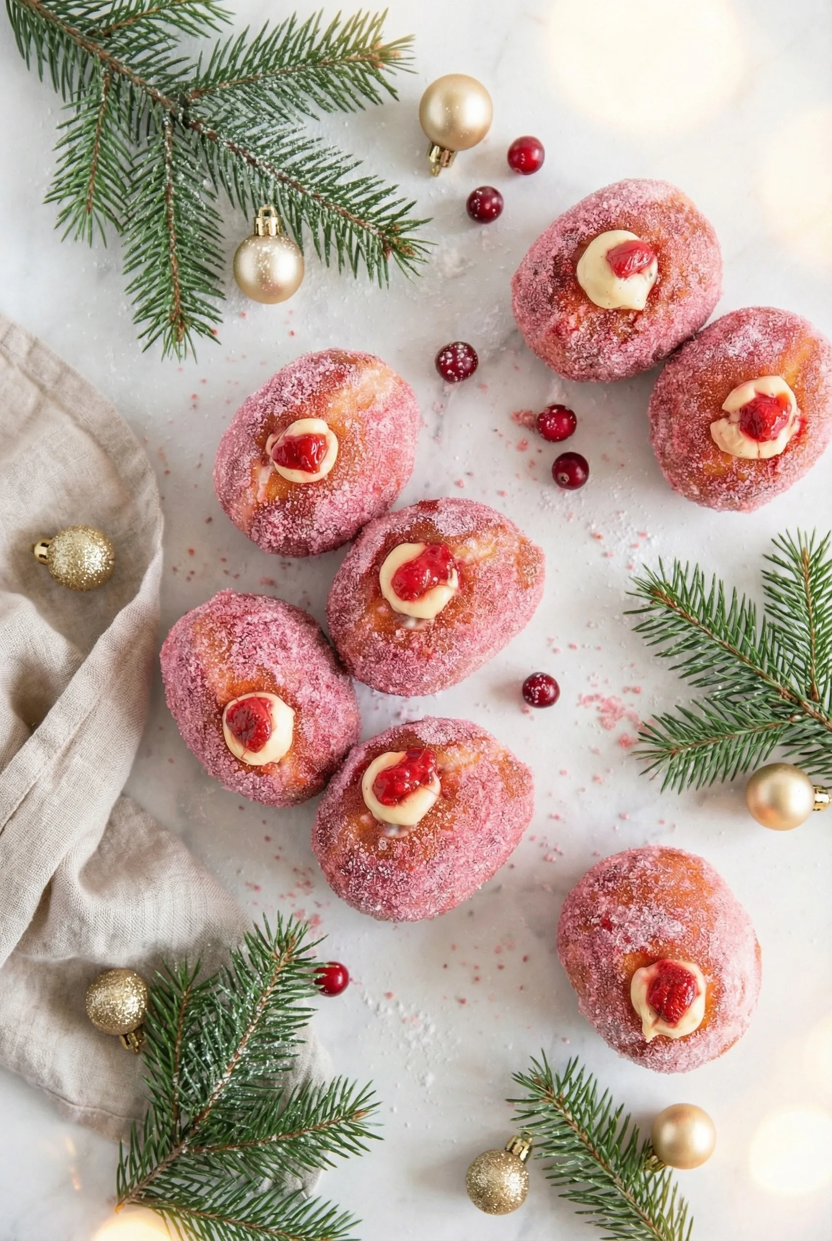 Artisanal pastry with a glossy strawberry accent and visible cream swirl, styled for serving.