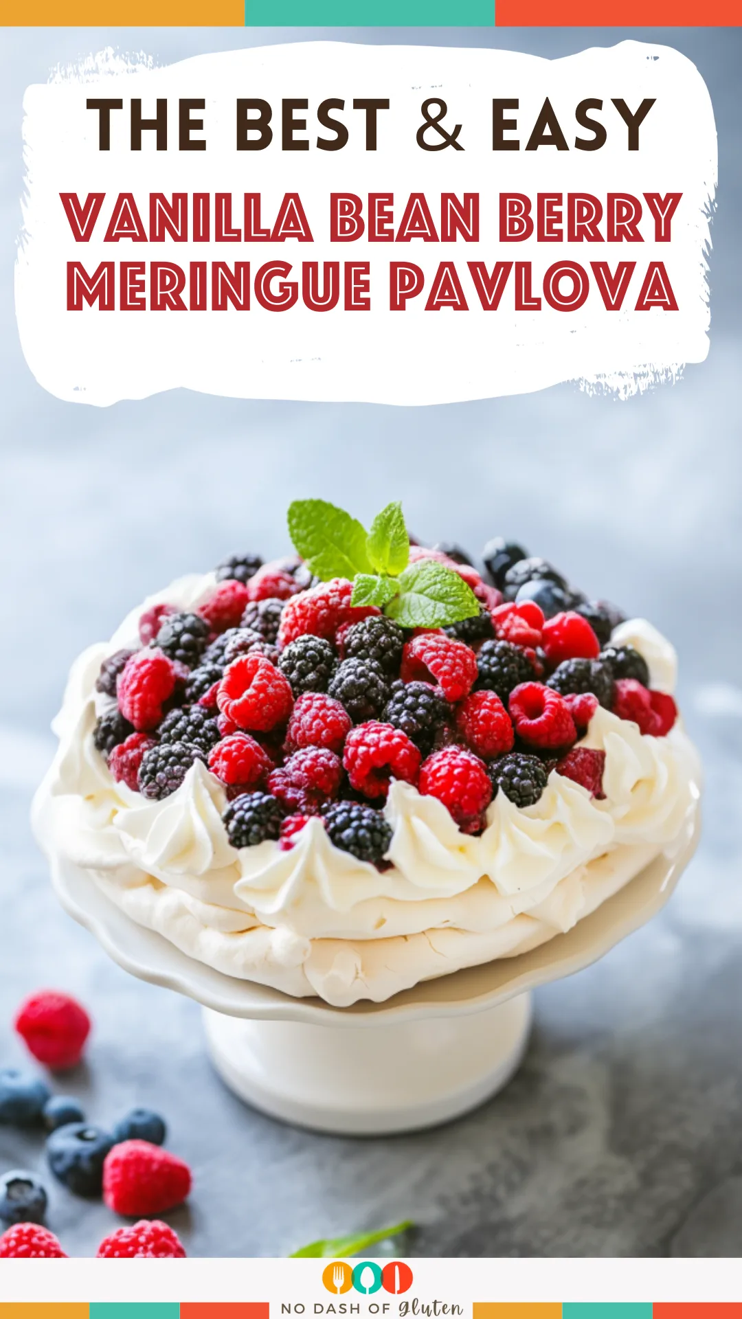 Vanilla Bean Berry Meringue Pavlova